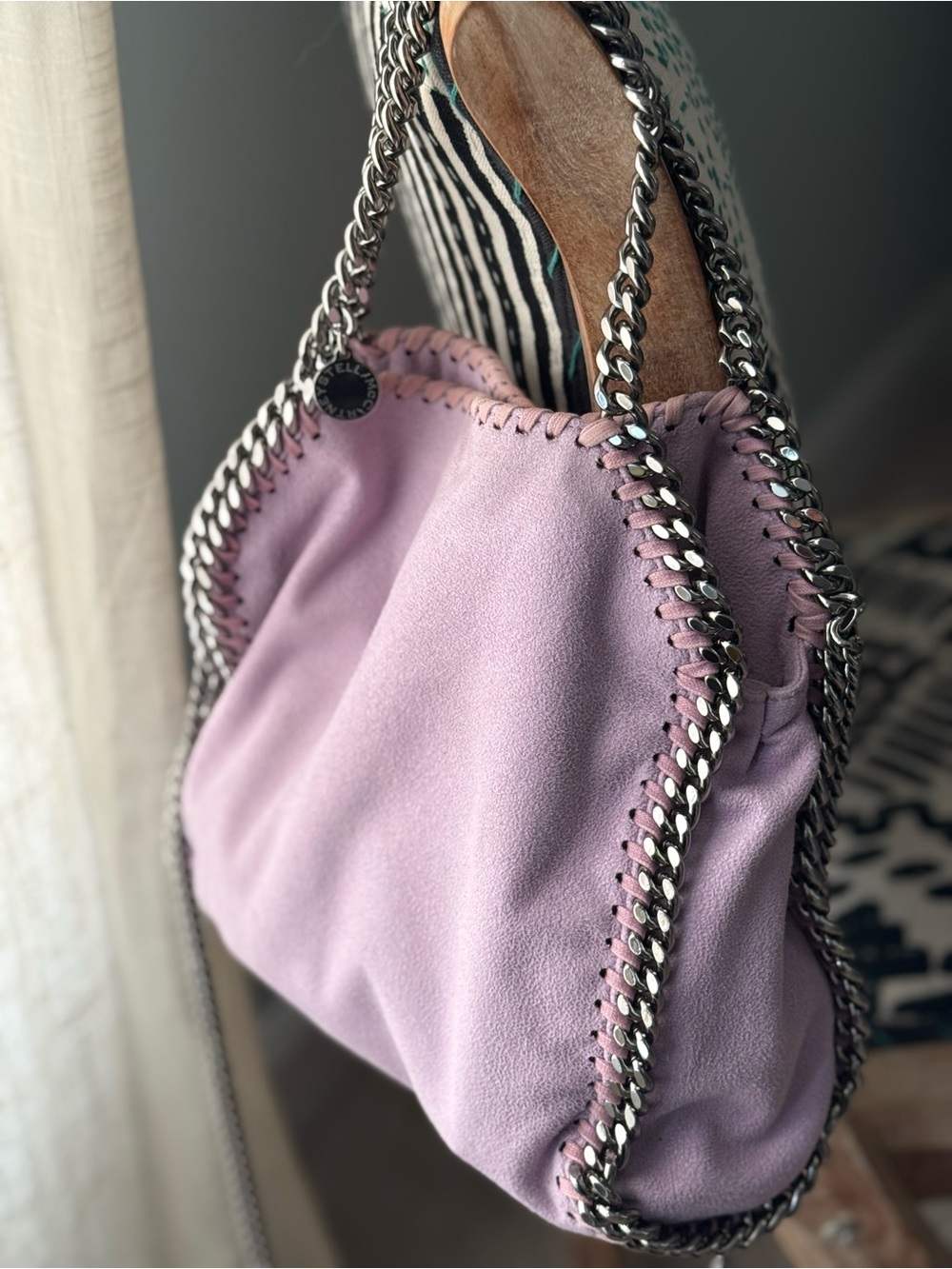 Stella McCartney Falabella Tote Light Purple & Gunmetal Chains with COA - Picture 3 of 11